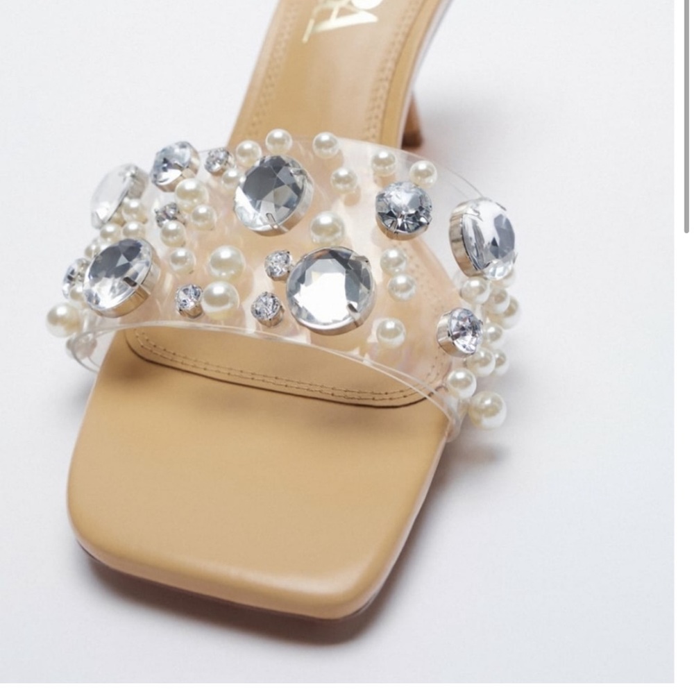 NWOT Zara embellished heeled sandal - Picture 7 of 8